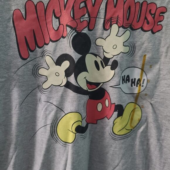 Disney Womens Sz S Gray Mickey Mouse Graphic Tee - Picture 3 of 4